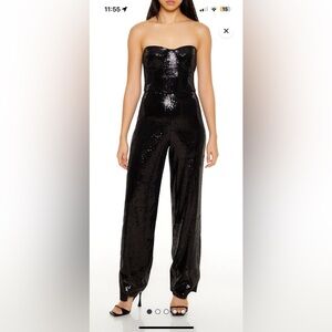 Forever 21  Black Sequin Jumpsuit Small
